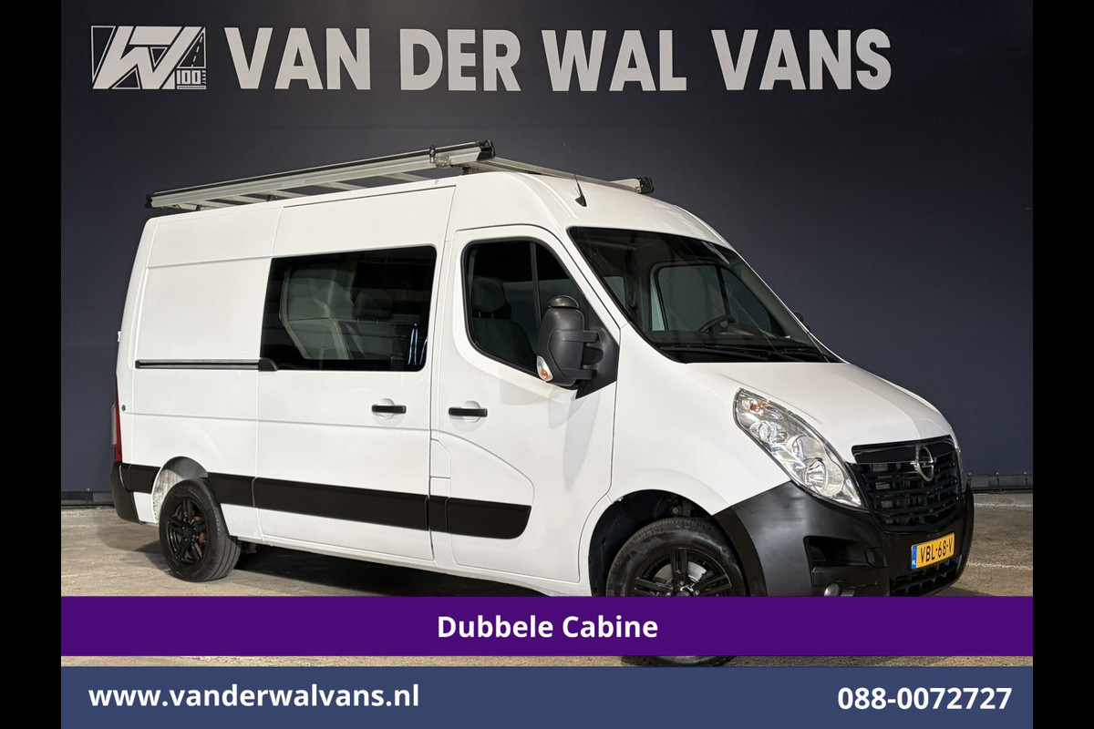 Opel Movano 2.3 Turbo 146pk L2H2 Dubbele cabine Euro6 Airco | Imperiaal | Omvormer | 2500kg Trekhaak | LM velgen Navigatie, Camera, Cruisecontrol, Parkeersensoren, 5-zits