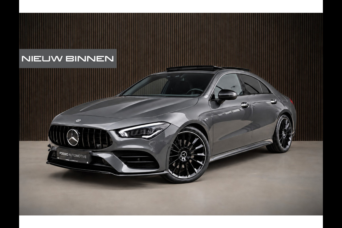 Mercedes-Benz CLA-Klasse 200 Business Solution AMG | Panoramadak | Burmester | Stoelverwarming | Camera | Keyless | Ambiance Verlichting | Navigatie | LED | Cruise Control |