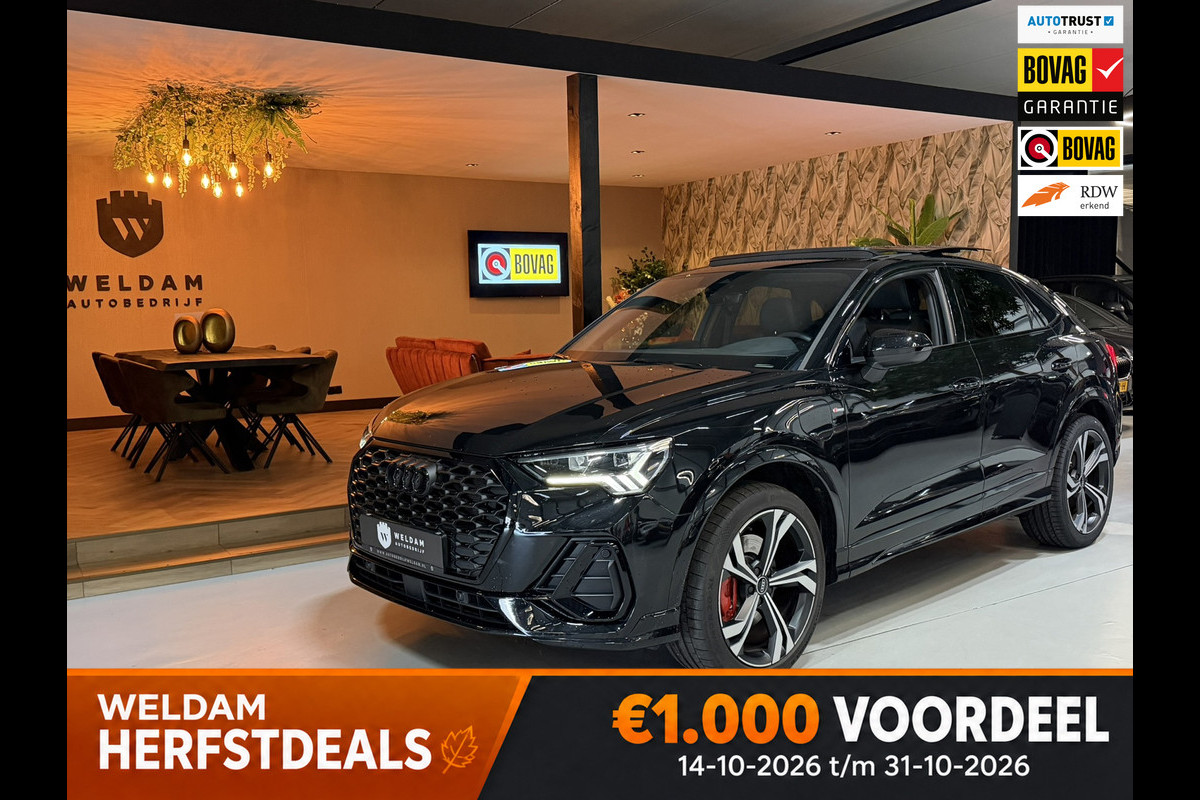 Audi Q3 Sportback 45 TFSI e S Edition S-Line 245pk Garantie|Pano|Matrix|ACC|Lane|Camera|Leder|20"|Rijklaar