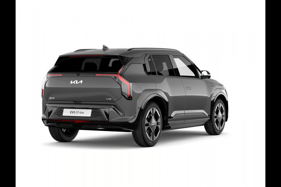 Kia EV3 GT-PlusLine AWD 81.4 kWh | Actieprijs* | Navi. | Clima. | Adapt. Cruise. | Stoel&Stuur Verwarming | Glazen Kanteldak | Harman Kardon | Vegan Lederen Stoelbekleding 'GT-Line | Slimme Parkeerassistentie | Dodehoekcamera