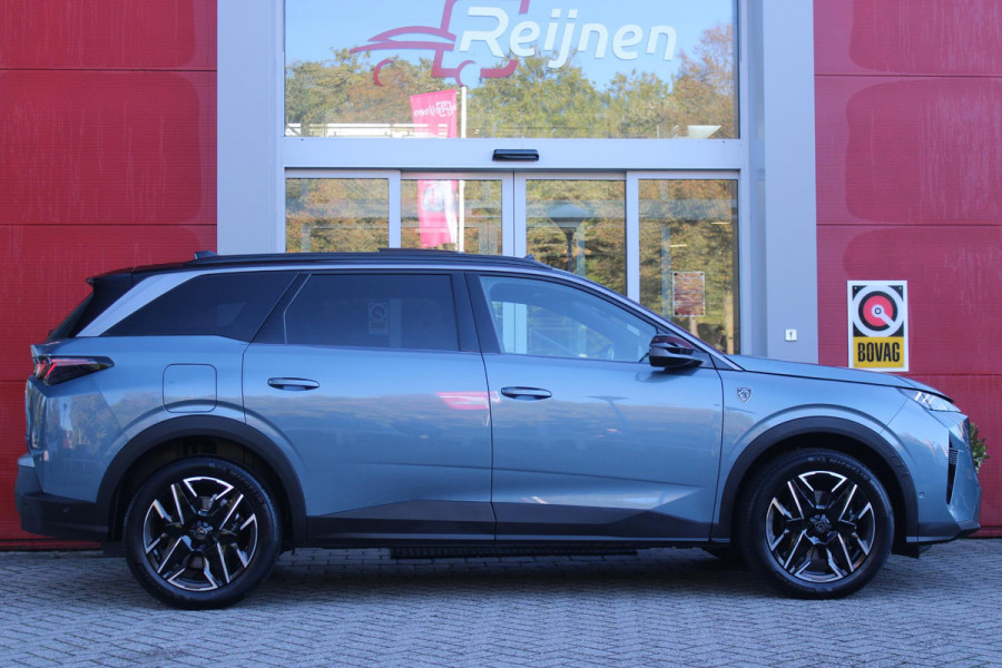 Peugeot 5008 1.2 Hybrid 145PK AUTOMAAT GT 7p | PANORAMISCH SCHUIFDAK PACK | 360° VISION & DRIVE ASSIST PLUS PACK: (360° CAMERA, BUITENSPIEGELS MET KANTELFUNCTIE, DRIVE ASSIST 2.0, DRAADLOZE TELEFOONLADER, ANTIDIEFSTALALARM) | BEKLEDING ALCANTARA/KUNSTLEDER | SEAT PACK COMFORT: (AGR BESTUUDERSSTOEL EN PASSAGIERSSTOEL ELEKTRISCH VERSTELBAAR MET MASSAGE FUNCTIE, BESTUUDERSSTOEL MET GEHEUGENFUNCTIE, BUITENSTE ZITPLAATSEN ACHTERBANK VERWARMBAAR) | GLANZEND ZWARTE DAKRAILS | BLUE INGARO  | 19" LICHTMETALEN VELGEN "BREDA" | DRAADLOZE TELEFOONLADER | APPLE CARPLAY/ANDROID AUTO DRAADLOOS |