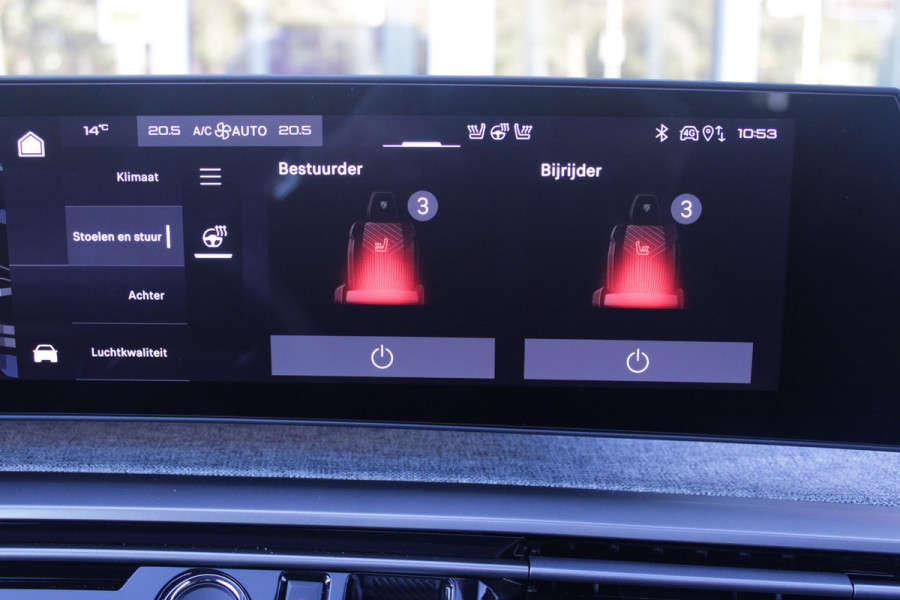 Peugeot 5008 1.2 Hybrid 145PK AUTOMAAT GT 7p | PANORAMISCH SCHUIFDAK PACK | 360° VISION & DRIVE ASSIST PLUS PACK: (360° CAMERA, BUITENSPIEGELS MET KANTELFUNCTIE, DRIVE ASSIST 2.0, DRAADLOZE TELEFOONLADER, ANTIDIEFSTALALARM) | BEKLEDING ALCANTARA/KUNSTLEDER | SEAT PACK COMFORT: (AGR BESTUUDERSSTOEL EN PASSAGIERSSTOEL ELEKTRISCH VERSTELBAAR MET MASSAGE FUNCTIE, BESTUUDERSSTOEL MET GEHEUGENFUNCTIE, BUITENSTE ZITPLAATSEN ACHTERBANK VERWARMBAAR) | GLANZEND ZWARTE DAKRAILS | BLUE INGARO  | 19" LICHTMETALEN VELGEN "BREDA" | DRAADLOZE TELEFOONLADER | APPLE CARPLAY/ANDROID AUTO DRAADLOOS |