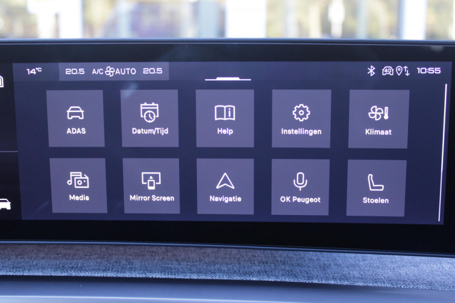 Peugeot 5008 1.2 Hybrid 145PK AUTOMAAT GT 7p | PANORAMISCH SCHUIFDAK PACK | 360° VISION & DRIVE ASSIST PLUS PACK: (360° CAMERA, BUITENSPIEGELS MET KANTELFUNCTIE, DRIVE ASSIST 2.0, DRAADLOZE TELEFOONLADER, ANTIDIEFSTALALARM) | BEKLEDING ALCANTARA/KUNSTLEDER | SEAT PACK COMFORT: (AGR BESTUUDERSSTOEL EN PASSAGIERSSTOEL ELEKTRISCH VERSTELBAAR MET MASSAGE FUNCTIE, BESTUUDERSSTOEL MET GEHEUGENFUNCTIE, BUITENSTE ZITPLAATSEN ACHTERBANK VERWARMBAAR) | GLANZEND ZWARTE DAKRAILS | BLUE INGARO  | 19" LICHTMETALEN VELGEN "BREDA" | DRAADLOZE TELEFOONLADER | APPLE CARPLAY/ANDROID AUTO DRAADLOOS |
