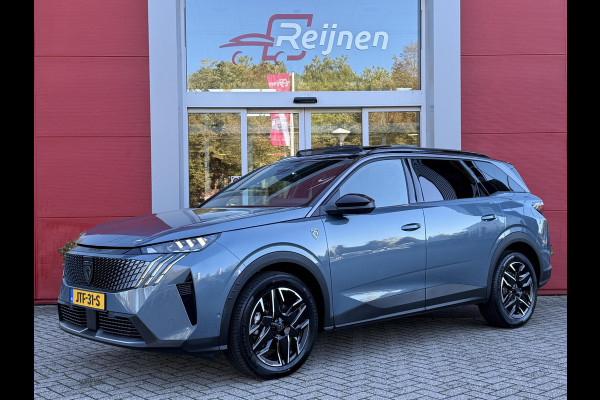 Peugeot 5008 1.2 Hybrid 145PK AUTOMAAT GT 7p | PANORAMISCH SCHUIFDAK PACK | 360° VISION & DRIVE ASSIST PLUS PACK: (360° CAMERA, BUITENSPIEGELS MET KANTELFUNCTIE, DRIVE ASSIST 2.0, DRAADLOZE TELEFOONLADER, ANTIDIEFSTALALARM) | BEKLEDING ALCANTARA/KUNSTLEDER | SEAT PACK COMFORT: (AGR BESTUUDERSSTOEL EN PASSAGIERSSTOEL ELEKTRISCH VERSTELBAAR MET MASSAGE FUNCTIE, BESTUUDERSSTOEL MET GEHEUGENFUNCTIE, BUITENSTE ZITPLAATSEN ACHTERBANK VERWARMBAAR) | GLANZEND ZWARTE DAKRAILS | BLUE INGARO  | 19" LICHTMETALEN VELGEN "BREDA" | DRAADLOZE TELEFOONLADER | APPLE CARPLAY/ANDROID AUTO DRAADLOOS |