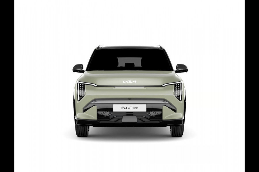 Kia EV3 GT-PlusLine 81.4 kWh | Actieprijs* | Navi. | Clima. | Adapt. Cruise. | Stoel&Stuur Verwarming | Glazen Kanteldak | Harman Kardon | Vegan Lederen Stoelbekleding 'GT-Line | Slimme Parkeerassistentie | Dodehoekcamera