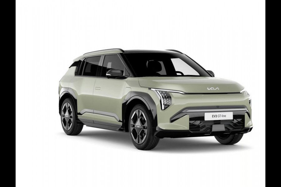Kia EV3 GT-PlusLine 81.4 kWh | Actieprijs* | Navi. | Clima. | Adapt. Cruise. | Stoel&Stuur Verwarming | Glazen Kanteldak | Harman Kardon | Vegan Lederen Stoelbekleding 'GT-Line | Slimme Parkeerassistentie | Dodehoekcamera