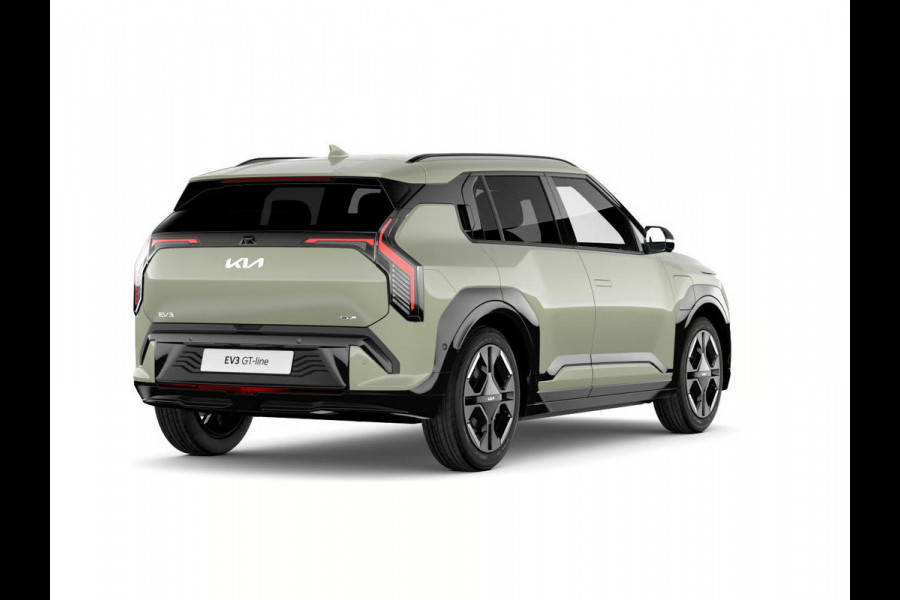 Kia EV3 GT-PlusLine 81.4 kWh | Actieprijs* | Navi. | Clima. | Adapt. Cruise. | Stoel&Stuur Verwarming | Glazen Kanteldak | Harman Kardon | Vegan Lederen Stoelbekleding 'GT-Line | Slimme Parkeerassistentie | Dodehoekcamera
