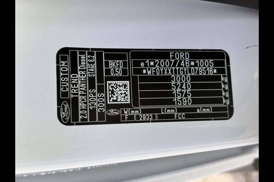 Ford Transit Custom 300 2.0 TDCI L1H1 MHEV*HAAK*CAM*A/C*CRUISE*3-PERS*