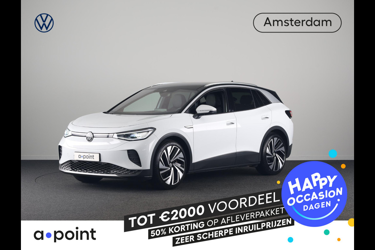 Volkswagen ID.4 Pro 77 kWh 204 pk | Navigatie | Panoramadak | Trekhaak (wegklapbaar) | Parkeersensoren | Rondomzicht camera | Adaptieve cruise control | Stoelverwarming | Verwarmde voorruit |