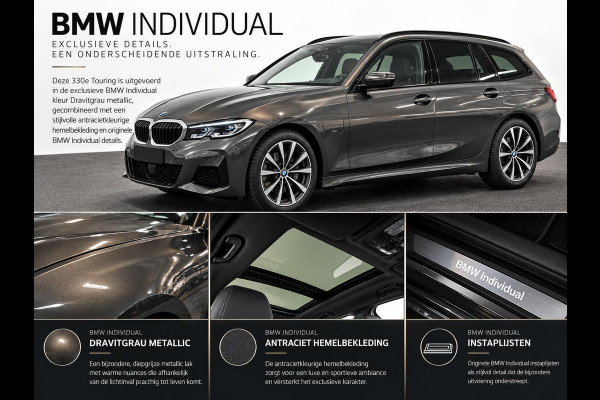 BMW 3 Serie Touring 330e Sportline Panoramadak Navi Carplay Cruise Control Full LED PDC VA Privacy Glass Live Cockpit Professional DAB+ Shadowline Hemel Antraciet