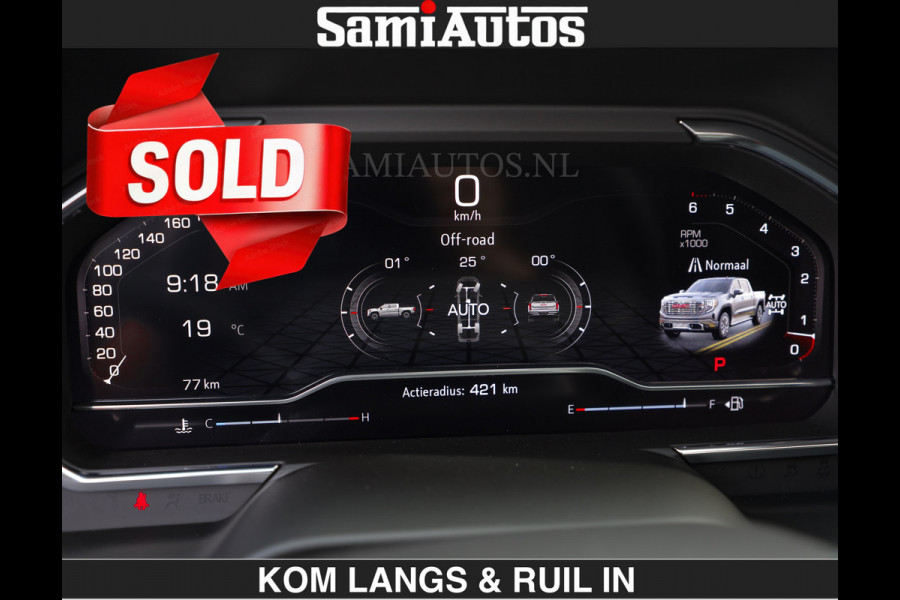 GMC Sierra DENALI | All-In Prijs | 6,2 V8 Full Option €79950,- excl | De Meest Luxe Pick-Up in zijn Klasse | Comfortabele Dubbele Cabine met Royale 5 Zitplaatsen | BPM vrij | Nu Leverbaar uit Voorraad | Voorraad Nr 2232 | De specialist in Amerikaanse pick‑ups in Nederland en Europa.