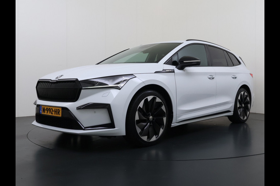 Škoda ENYAQ iV 180PK Sportline SOH 90% Sportstoelen Adap.Cruise Stuurverwarming Lmv 21" Blind Spot Assist Camera Apple Carplay Android Auto Privacy Glas Pdc Isofix Lane Assist P-Assist Dodehoekdetectie IV60 1e Eigenaar Dealeronderhouden Origineel Nederlandse Auto