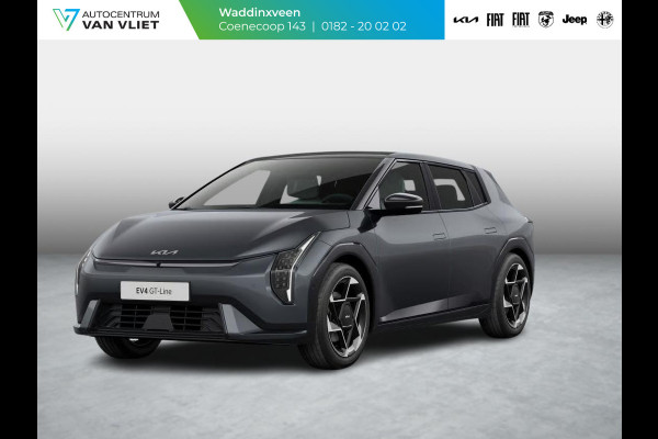 Kia EV4 GT-PlusLine 81.4 kWh | Actieprijs* | Navi. | Clima. | Adapt. Cruise. | Dodehoekcamera | Glazen Schuif-/Kanteldak | Harman Kardon | GT-Line Vegan Lederen Stoelbekleding | Slimme Parkeerassistentie