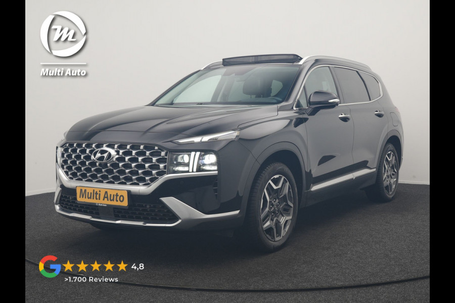 Hyundai Santa Fe 1.6 T-GDI PHEV Premium Sky 7 Persoons 266pk Dealer O.H. | SOH 97,1% | Trekhaak Af Fabriek | Panodak | Adaptive Cruise | Head Up | 360 Camera | Lederen Sportstoelen Memory & Ventilatie | BLIS | Keyless | Stoelen & Stuur Vewarmd | Apple Carplay | Na
