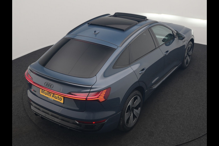 Audi Q8 Sportback e-tron 50 quattro S Line 95 kWh 340pk Dealer O.H. | Panodak | Luchtvering | 360 Camera | Matrix LED | Alcantara Sportstoelen Verwarmd | Keyless | Sfeerverlichting | Apple Carplay | Navigatie | DAB | 21"L.M |
