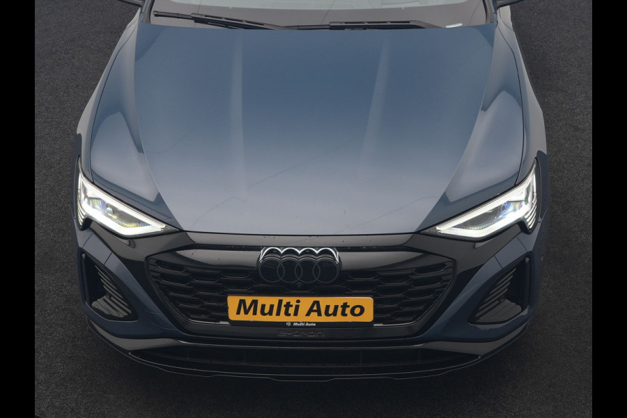 Audi Q8 Sportback e-tron 50 quattro S Line 95 kWh 340pk Dealer O.H. | Panodak | Luchtvering | 360 Camera | Matrix LED | Alcantara Sportstoelen Verwarmd | Keyless | Sfeerverlichting | Apple Carplay | Navigatie | DAB | 21"L.M |
