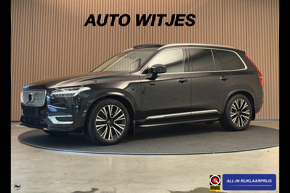 Volvo XC90 2.0 T8 Recharge 450PK Aut. AWD Ultimate Bright | Panodak | Luchtvering | B & W | Trekhaak | Full options | Incl. garantie.