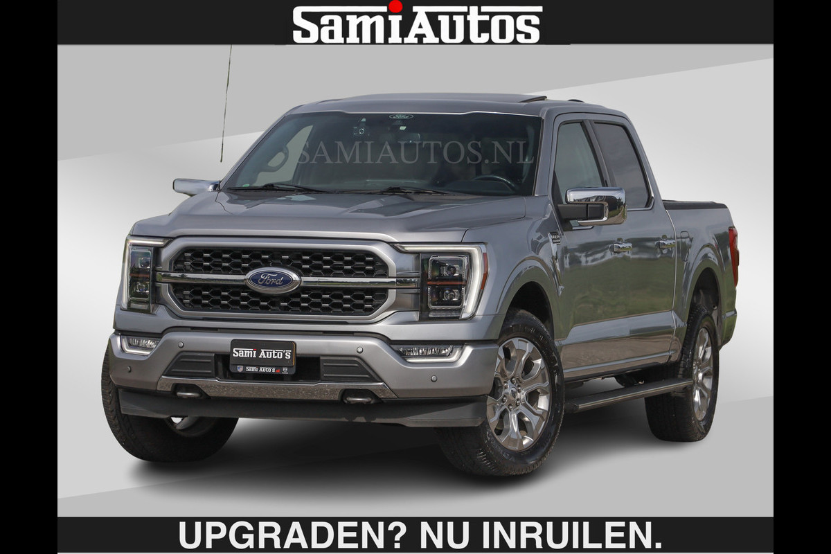 Ford USA F-150 PLATINUM | MASSAGE | PANO | €49950,- excl | GROOTSCHERM | COMFORT STOELEN | ADAPTIVE CRUISE | DC | DUBBELE CABINE | FACELIFT MODEL | GROOT SCHERM | 5 PERSOONS | DC | DASH CAM | MASSAGE | | De specialist in Amerikaanse pick‑ups in Nederland en Europa.