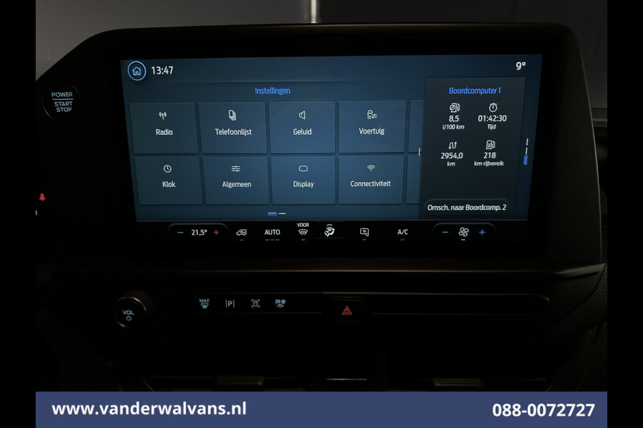 Ford Transit Custom 2.0 TDCI 136pk L2H1 Euro6 Airco | Leder | Camera | LED | Apple Carplay | Cruisecontrol Android Auto, Leder, Verwarmde voorruit, Parkeersensoren, Bijrijdersbank, 2740kg trekvermogen