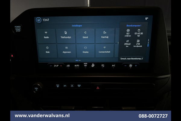 Ford Transit Custom 2.0 TDCI 136pk L2H1 Euro6 Airco | Leder | Camera | LED | Apple Carplay | Cruisecontrol Android Auto, Leder, Verwarmde voorruit, Parkeersensoren, Bijrijdersbank, 2740kg trekvermogen