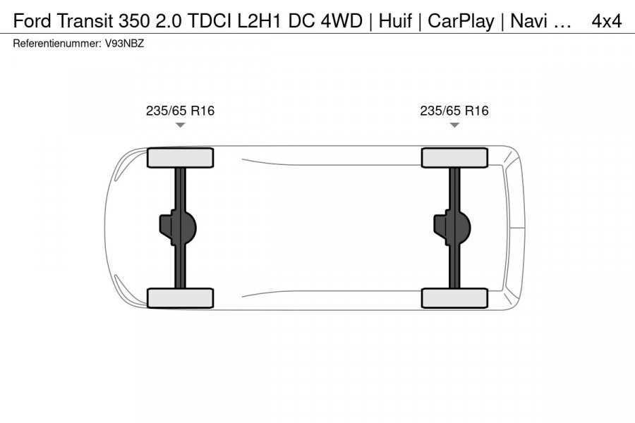 Ford Transit 350 2.0 TDCI L2H1 DC 4WD | Huif | CarPlay | Navi | Cruise | 7-persoons | Standkachel | Airco | Trekhaak | AWD 4x4