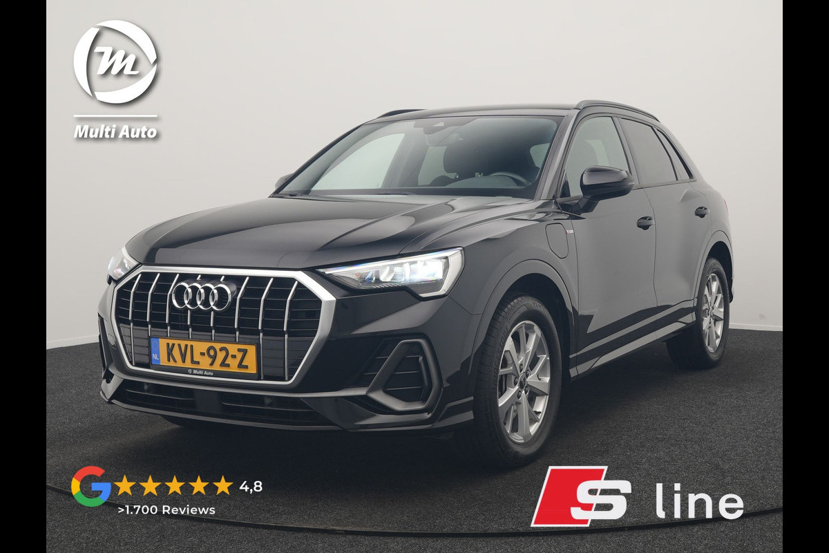 Audi Q3 45 TFSI e 2X S Line PHEV 245pk | Trekhaak Af Fabriek | Adaptive Cruise | Sportstoelen Verwarmd | Apple Carplay | Blis | DAB | Navigatie | Virtual | 18"L.M | Plug In Hybrid