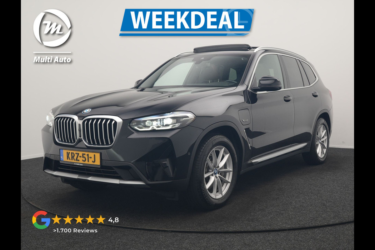 BMW X3 xDrive30e PHEV FACELIFT 293pk Dealer O.H | Trekhaak | Panodak | 360 Camera | Lederen Sportstoelen Verwarmd | Cruise Control | Apple Carplay | Virtual | Navigatie | DAB | 18"L.M | Plug In Hybrid |