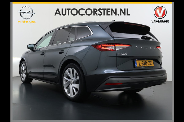 Škoda ENYAQ iV 80 204PK SOH 90% Panoramadak Adap.Cruise Warmtepomp 3-Zone Ecc Stuur+Stoelverwarming Camera Assistentie Pakket Plus Comfort Plus Lmv 20" Apple Carplay Android Auto Draadloze telefoonlader Elek.Achterklep Privacy Glas Dealeronderhouden 1e Eigenaar