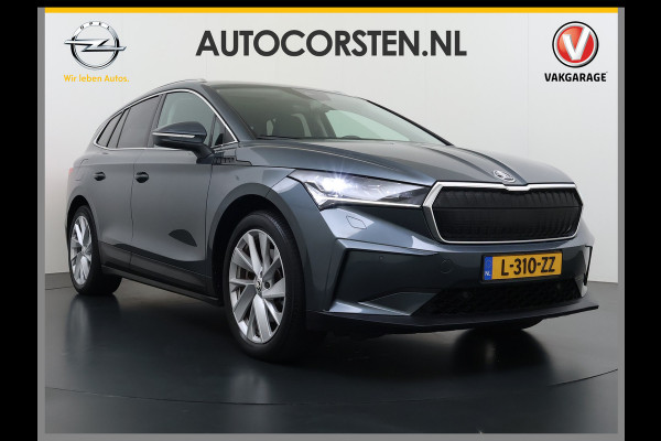Škoda ENYAQ iV 80 204PK SOH 90% Panoramadak Adap.Cruise Warmtepomp 3-Zone Ecc Stuur+Stoelverwarming Camera Assistentie Pakket Plus Comfort Plus Lmv 20" Apple Carplay Android Auto Draadloze telefoonlader Elek.Achterklep Privacy Glas Dealeronderhouden 1e Eigenaar