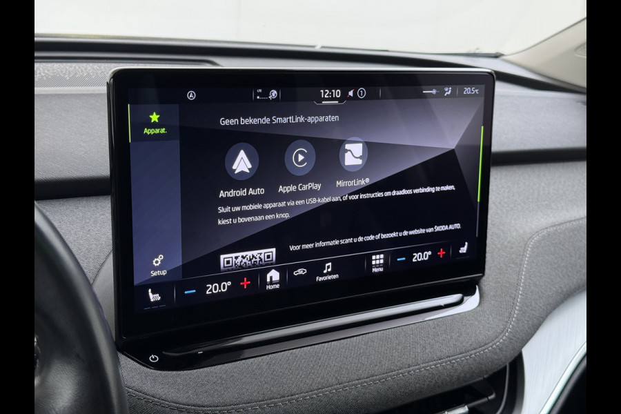 Škoda ENYAQ iV 80 204PK SOH 90% Panoramadak Adap.Cruise Warmtepomp 3-Zone Ecc Stuur+Stoelverwarming Camera Assistentie Pakket Plus Comfort Plus Lmv 20" Apple Carplay Android Auto Draadloze telefoonlader Elek.Achterklep Privacy Glas Dealeronderhouden 1e Eigenaar