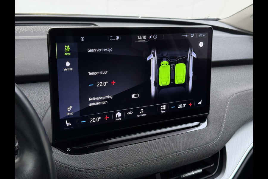 Škoda ENYAQ iV 80 204PK SOH 90% Panoramadak Adap.Cruise Warmtepomp 3-Zone Ecc Stuur+Stoelverwarming Camera Assistentie Pakket Plus Comfort Plus Lmv 20" Apple Carplay Android Auto Draadloze telefoonlader Elek.Achterklep Privacy Glas Dealeronderhouden 1e Eigenaar