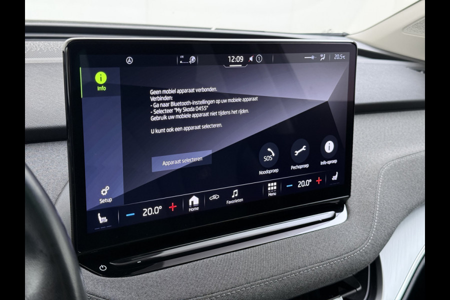 Škoda ENYAQ iV 80 204PK SOH 90% Panoramadak Adap.Cruise Warmtepomp 3-Zone Ecc Stuur+Stoelverwarming Camera Assistentie Pakket Plus Comfort Plus Lmv 20" Apple Carplay Android Auto Draadloze telefoonlader Elek.Achterklep Privacy Glas Dealeronderhouden 1e Eigenaar