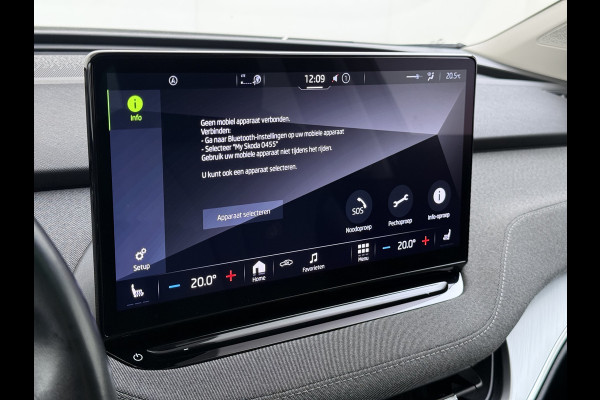 Škoda ENYAQ iV 80 204PK SOH 90% Panoramadak Adap.Cruise Warmtepomp 3-Zone Ecc Stuur+Stoelverwarming Camera Assistentie Pakket Plus Comfort Plus Lmv 20" Apple Carplay Android Auto Draadloze telefoonlader Elek.Achterklep Privacy Glas Dealeronderhouden 1e Eigenaar