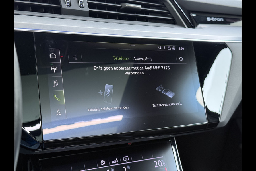 Audi e-tron 55 Quattro Advanced Pro Line Plus Edition One 95kWh SOH 91% 408PK Virtual Mirrors Bang&Olufsen® Trekhaak Panoramadak Leder+Geven Apple Carplay Android Auto Tour pakket DAB Elek.Achterklep Akoestisch zijruiten Matrix-Led Lmv 20" Luchtvering 1.800KG Trekgewicht