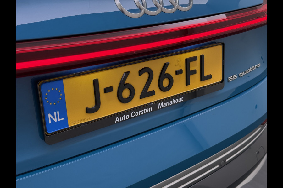 Audi e-tron 55 Quattro Advanced Pro Line Plus Edition One 95kWh SOH 91% 408PK Virtual Mirrors Bang&Olufsen® Trekhaak Panoramadak Leder+Geven Apple Carplay Android Auto Tour pakket DAB Elek.Achterklep Akoestisch zijruiten Matrix-Led Lmv 20" Luchtvering 1.800KG Trekgewicht