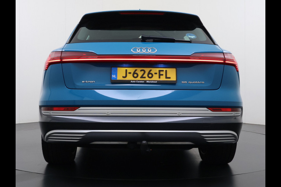 Audi e-tron 55 Quattro Advanced Pro Line Plus Edition One 95kWh SOH 91% 408PK Virtual Mirrors Bang&Olufsen® Trekhaak Panoramadak Leder+Geven Apple Carplay Android Auto Tour pakket DAB Elek.Achterklep Akoestisch zijruiten Matrix-Led Lmv 20" Luchtvering 1.800KG Trekgewicht