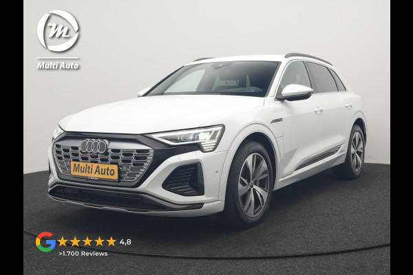Audi Q8 e-tron 55 quattro S Line 114 kWh Dealer O.H | Trekhaak Afn. | Luchtvering | 360 Camera | Head Up | Adaptive Cruise | Matrix LED | Alcantara Sportstoelen Verwarmd | Apple Carplay | Keyless | Blis | Navigatie | Virtual | DAB | 20"L.M |