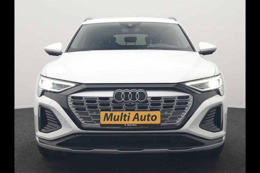 Audi Q8 e-tron 55 quattro S Line 114 kWh Dealer O.H | Trekhaak Afn. | Luchtvering | 360 Camera | Head Up | Adaptive Cruise | Matrix LED | Alcantara Sportstoelen Verwarmd | Apple Carplay | Keyless | Blis | Navigatie | Virtual | DAB | 20"L.M |