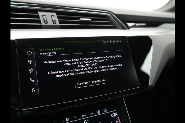 Audi Q8 e-tron 55 quattro S Line 114 kWh Dealer O.H | Trekhaak Afn. | Luchtvering | 360 Camera | Head Up | Adaptive Cruise | Matrix LED | Alcantara Sportstoelen Verwarmd | Apple Carplay | Keyless | Blis | Navigatie | Virtual | DAB | 20"L.M |