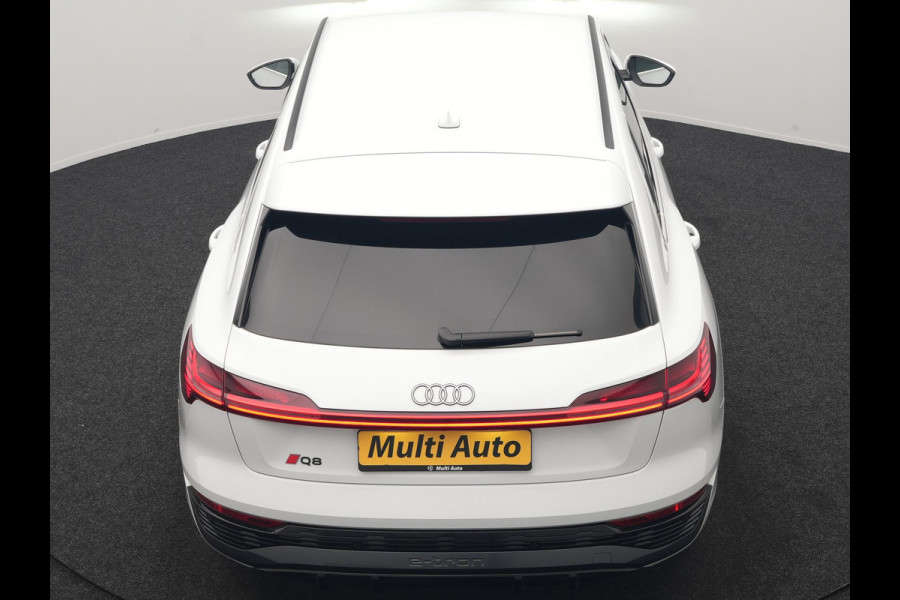 Audi Q8 e-tron 55 quattro S Line 114 kWh Dealer O.H | Trekhaak Afn. | Luchtvering | 360 Camera | Head Up | Adaptive Cruise | Matrix LED | Alcantara Sportstoelen Verwarmd | Apple Carplay | Keyless | Blis | Navigatie | Virtual | DAB | 20"L.M |