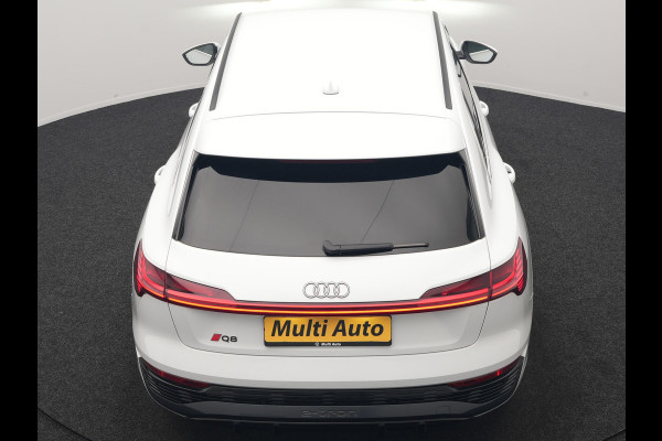 Audi Q8 e-tron 55 quattro S Line 114 kWh Dealer O.H | Trekhaak Afn. | Luchtvering | 360 Camera | Head Up | Adaptive Cruise | Matrix LED | Alcantara Sportstoelen Verwarmd | Apple Carplay | Keyless | Blis | Navigatie | Virtual | DAB | 20"L.M |