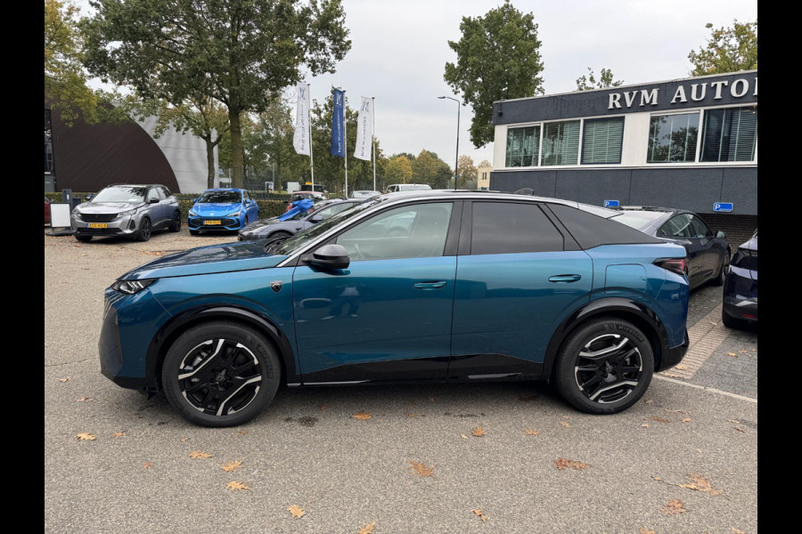 Peugeot E-3008 GT 73 kWh SOH 97%| WARMTEPOMP | 360° CAMERA| | KEYLESS ENTRY | 14.432KM! | DIGI. DASH| DEALER ONDERHOUDEN | CARPLAY/ ANDROID AUTO| EL.KLEP | STOEL + STUUR VERW. | 12 MND BOVAG GARANTIE