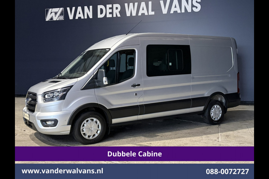 Ford Transit 2.0 TDCI 185pk L3H2 Dubbele Cabine Euro6 Airco | 5-Zits | Camera | Navigatie | Apple Carplay | LED | Xenon Android Auto, Trekhaak, Cruisecontrol, Stoelverwarming, Verwarmde Voorruit, Parkeersensoren