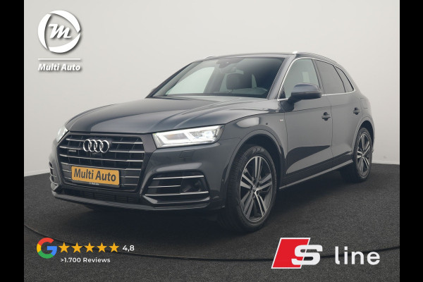 Audi Q5 55 TFSI e Quattro 2x S Line PHEV 367pk Dealer O.H. | SOH 84,8% | Trekhaak Af Fabriek | Luchtvering | Adaptive Cruise | 360 Camera | Head Up | Matrix LED | Alcantara Sportstoelen Memory & Verwarmd | Stuur Verwarmd | Keyless | BLIS | Apple Carp Plug In Hybrid |
