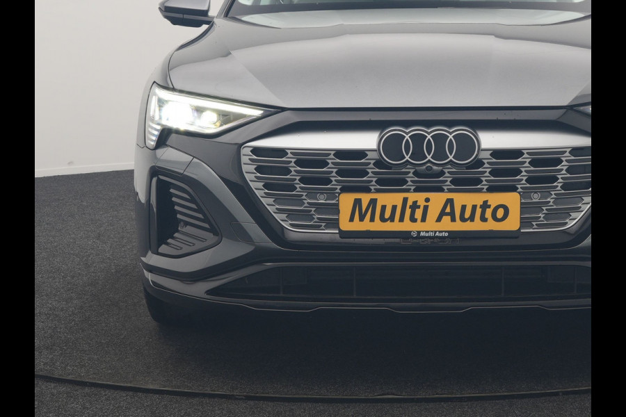 Audi Q8 e-tron 55 quattro S Line 114 kWh Dealer O.H | Trekhaak Afn. | Adaptive Cruise | Matrix LED | Head Up | 360 Camera | Lederen Sportstoelen Memory & Ventilatie | Stuur & Stoelverwarming | Navigatie | Virtual | DAB | 21"L.M |