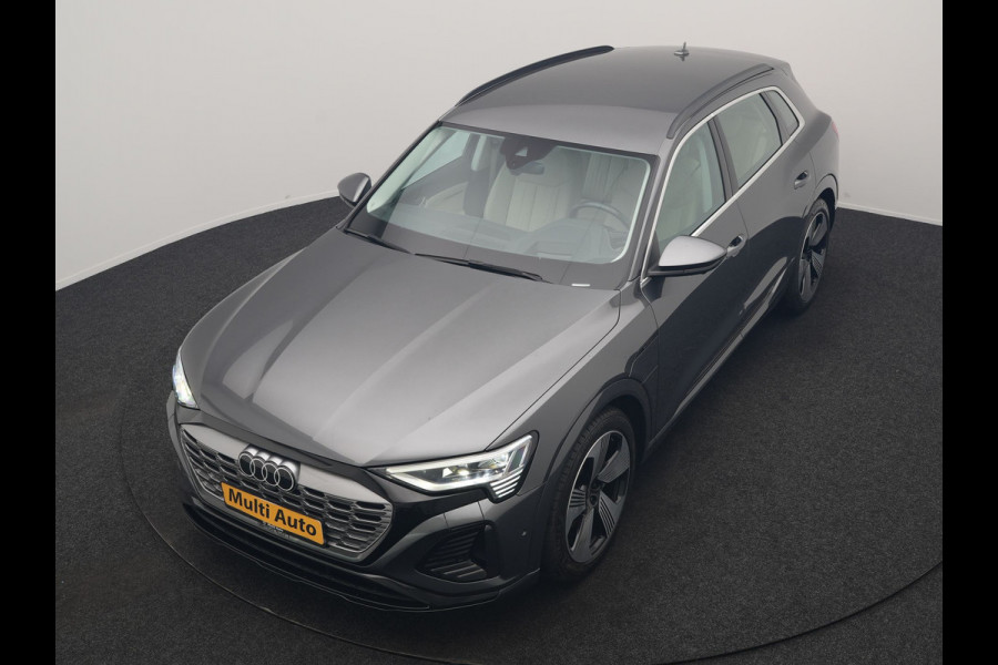 Audi Q8 e-tron 55 quattro S Line 114 kWh Dealer O.H | Trekhaak Afn. | Adaptive Cruise | Matrix LED | Head Up | 360 Camera | Lederen Sportstoelen Memory & Ventilatie | Stuur & Stoelverwarming | Navigatie | Virtual | DAB | 21"L.M |