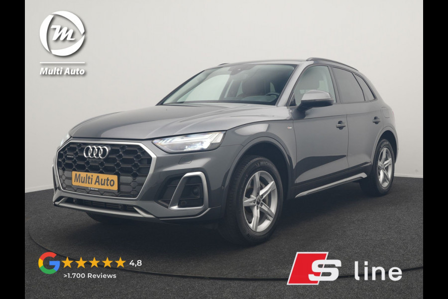 Audi Q5 55 TFSI e S Line PHEV 367pk Dealer O.H | Trekhaak Af Fabriek | Adaptive Cruise | 360 Camera | Bang & Olufsen | Matrix LED | Lederen Sportstoelen Memory & Verwarmd | Apple Carplay | Keyless | Stuurverwarming | Navigatie | Virtual |