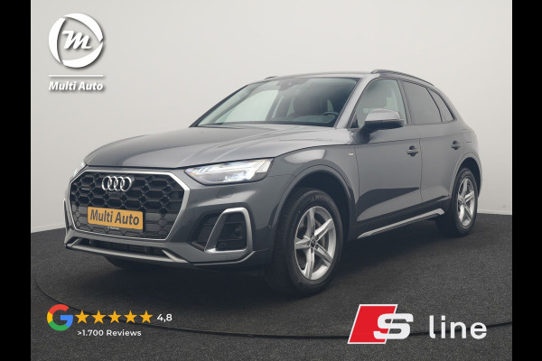 Audi Q5 55 TFSI e S Line PHEV 367pk Dealer O.H | Trekhaak Af Fabriek | Adaptive Cruise | 360 Camera | Bang & Olufsen | Matrix LED | Lederen Sportstoelen Memory & Verwarmd | Apple Carplay | Keyless | Stuurverwarming | Navigatie | Virtual |