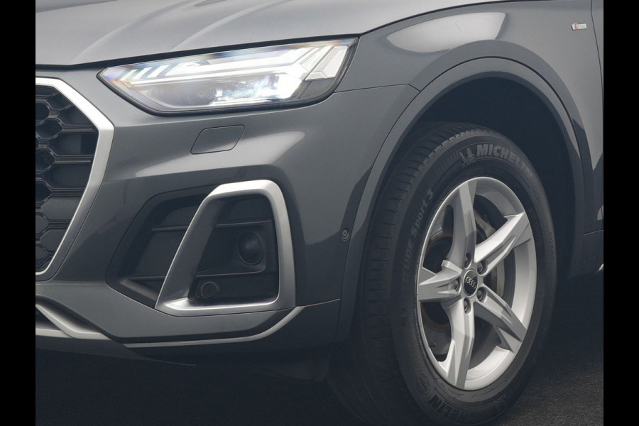 Audi Q5 55 TFSI e S Line PHEV 367pk Dealer O.H | Trekhaak Af Fabriek | Adaptive Cruise | 360 Camera | Bang & Olufsen | Matrix LED | Lederen Sportstoelen Memory & Verwarmd | Apple Carplay | Keyless | Stuurverwarming | Navigatie | Virtual |