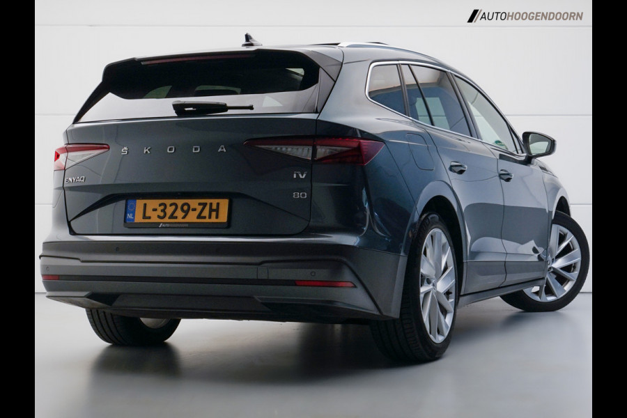 Škoda ENYAQ iV 80 Sport SoH 93% (APPLE CARPLAY,PANORAMA-SCHUIFDAK,DODEHOEK,KEYLESS,STUUR-STOELVERWARMING,ADAPTIVE CRUISE)